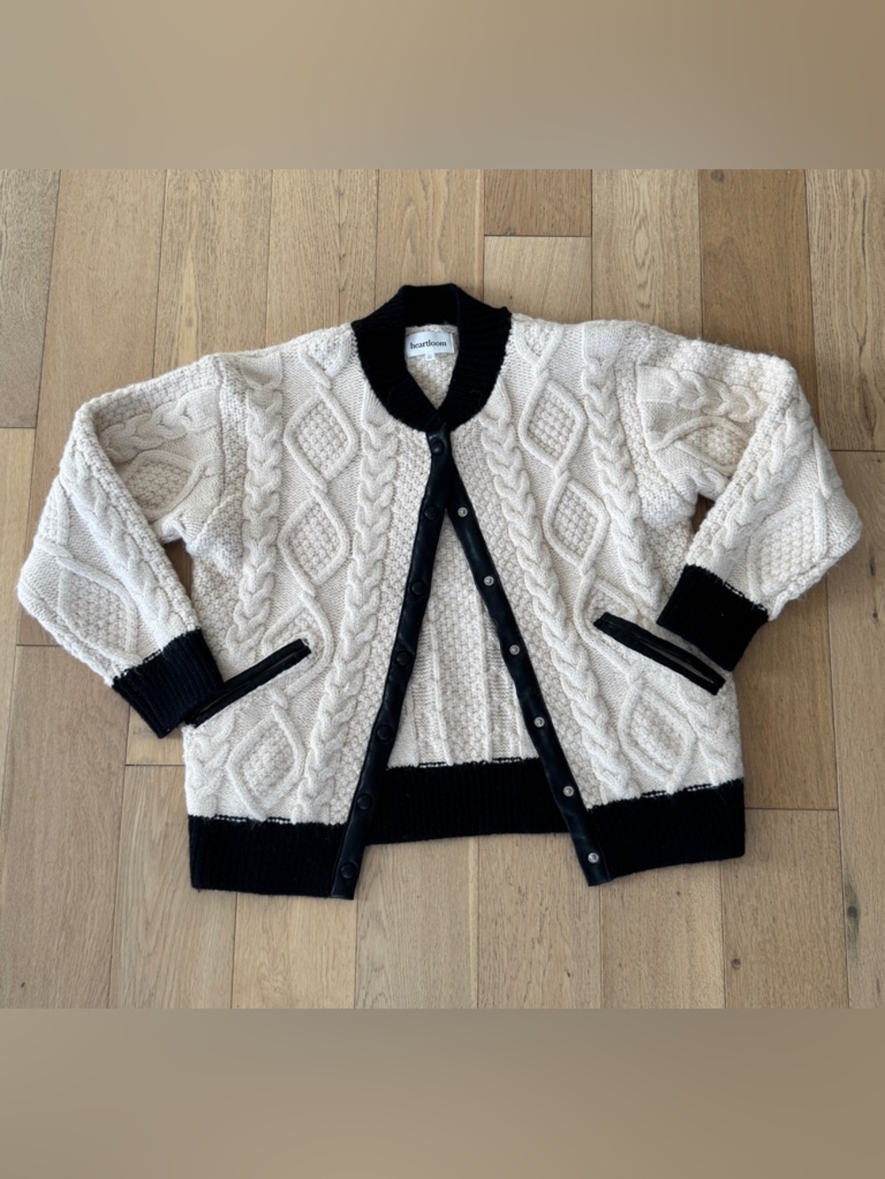 Black and White Snap Button Cardigan
